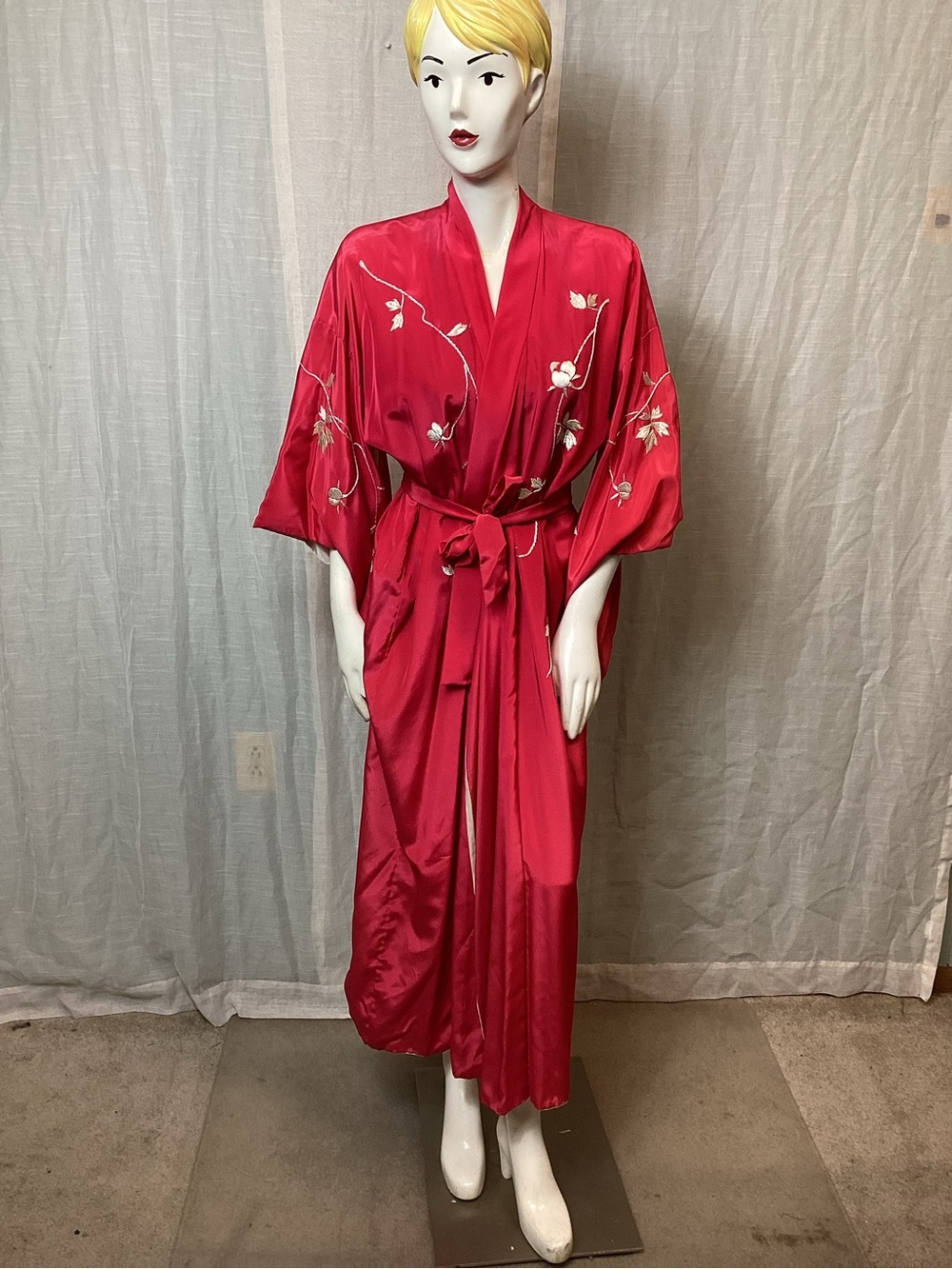 Vintage Japanese Nagajuban- Red/ Pink; Size: OS